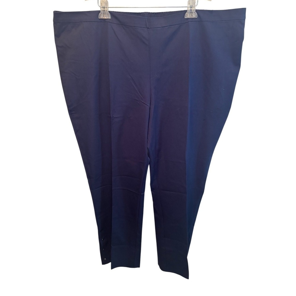 Isaac Mizrahi Live Womens Navy Snap Ankle Trousers Pants 32WT NEW